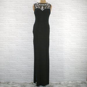 B. DARLIN Gown Maxi Embellished Bodycon Dress Formal Prom Backless Black 7